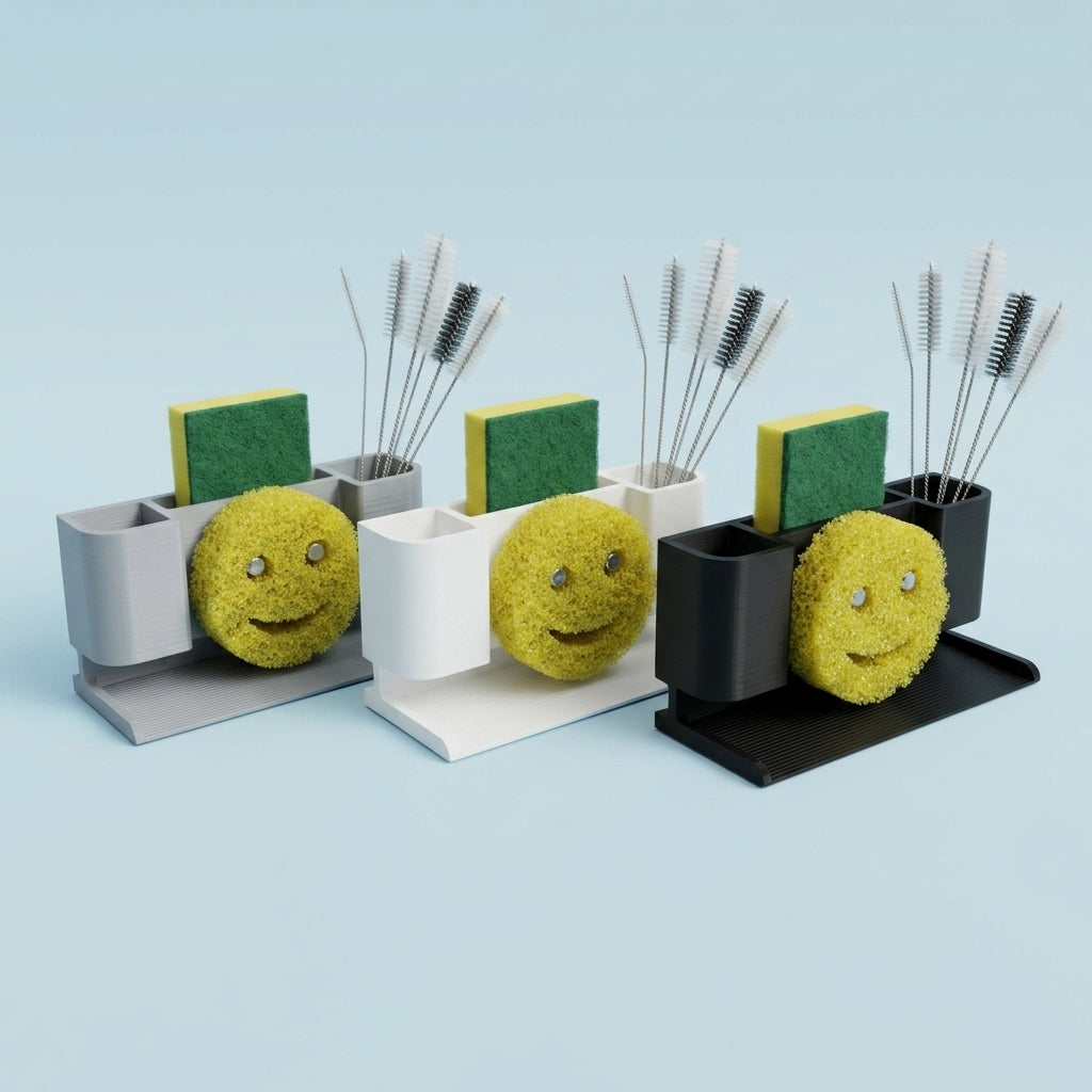 Smile Caddy Kitchen Sponge & Brush Organizer