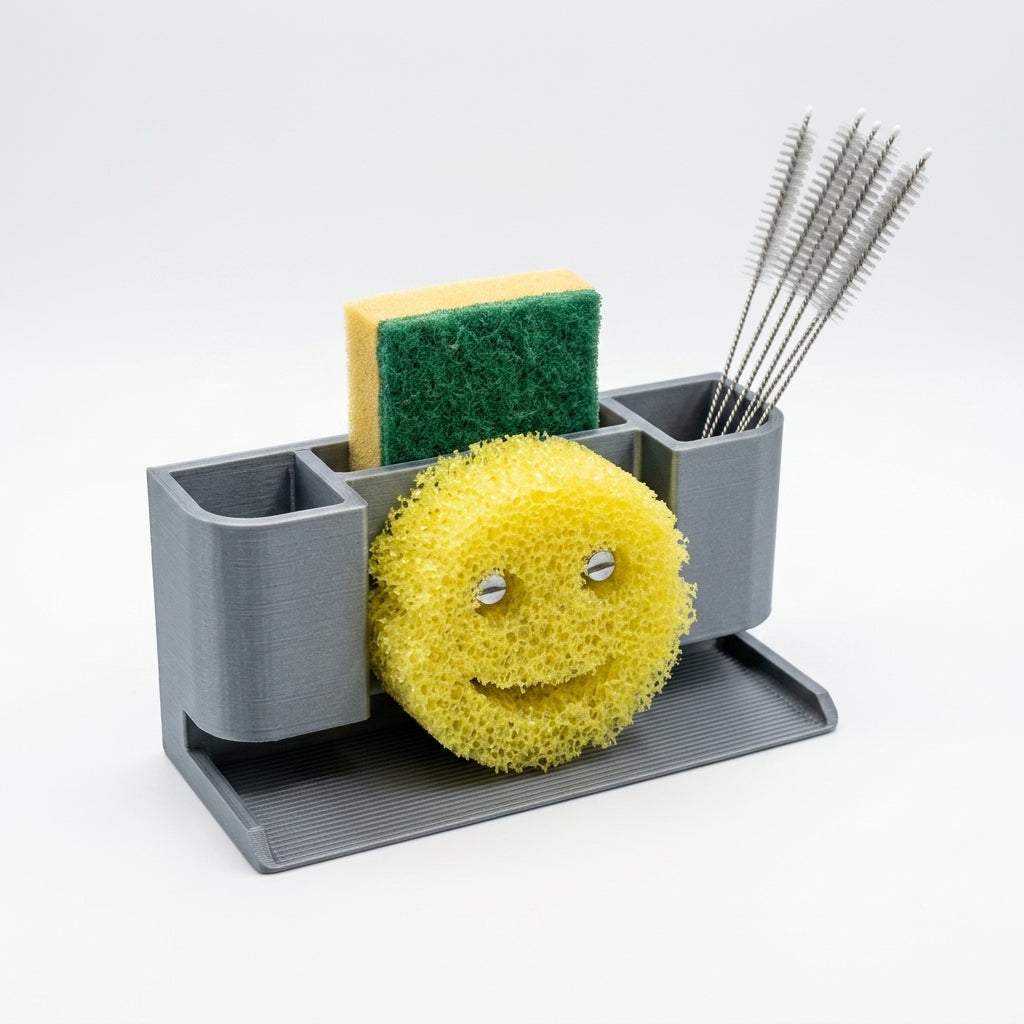 Smile Caddy Kitchen Sponge & Brush Organizer