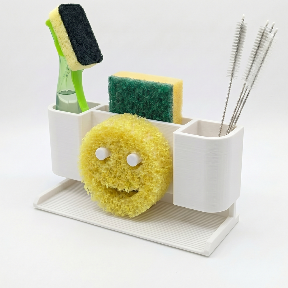 Smile Caddy Kitchen Sponge & Brush Organizer